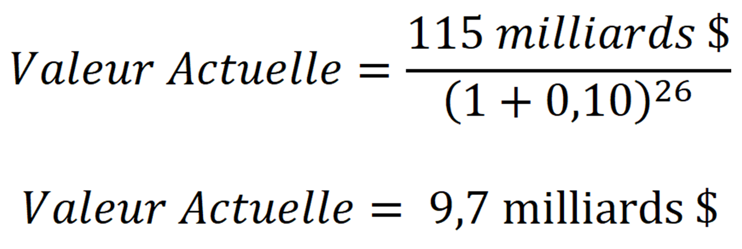 Formule 2.1.2 - Valeur actuelle